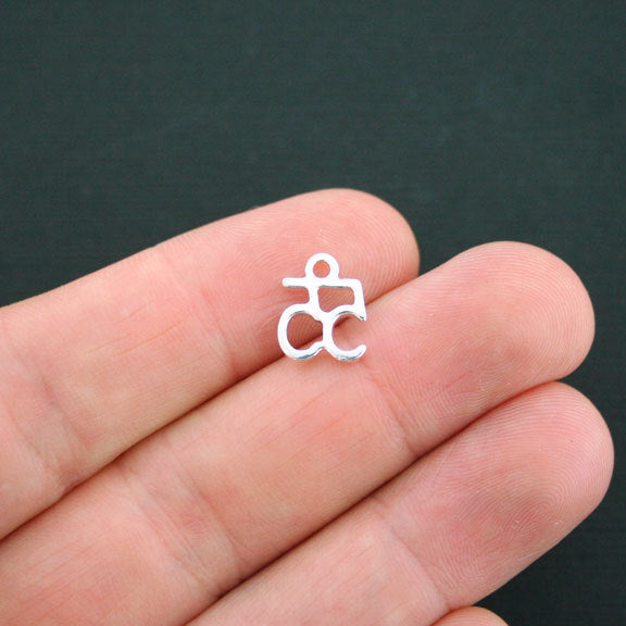 4 Number 55 Silver Tone Charms - SC3863