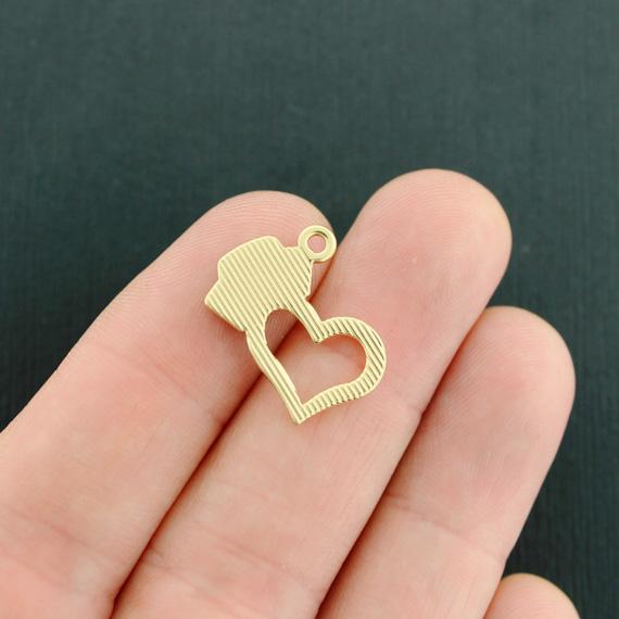 4 Nurse Gold Tone Enamel Charms - E277