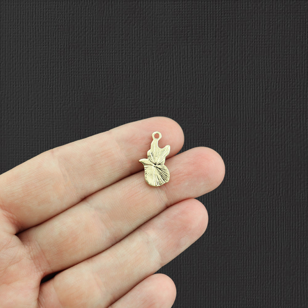 4 breloques en émail doré renard orange - E1037