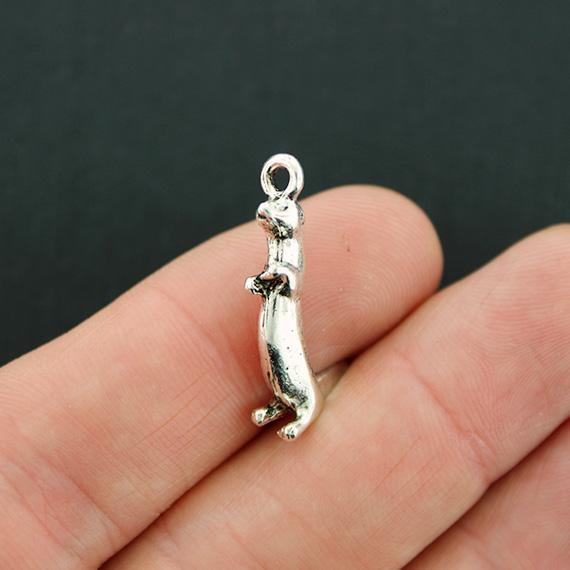 4 Otter Antique Silver Tone Charms 3D - SC2735