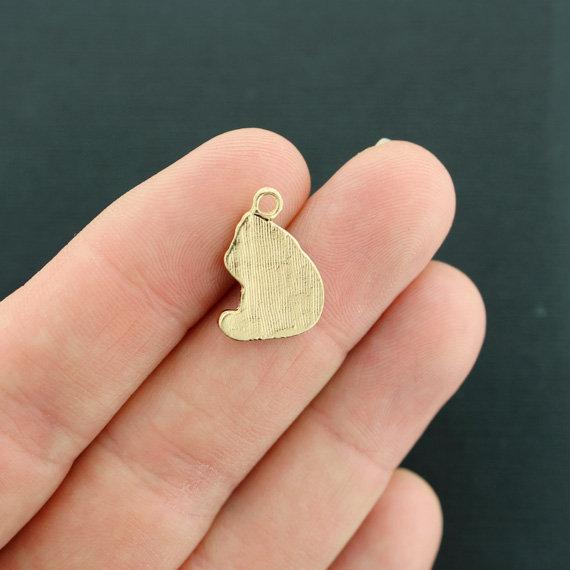 4 breloques en émail doré ours panda - E628