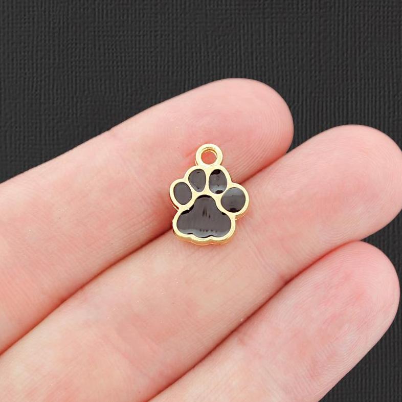 Breloques en émail doré antique à 4 pattes - E740