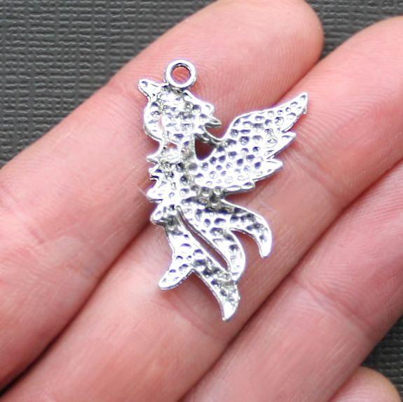 4 Phoenix Antique Silver Tone Charms - SC2380