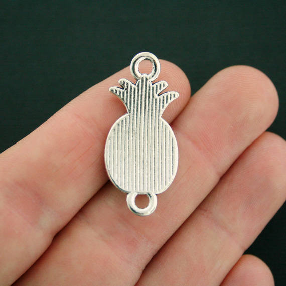 4 Pineapple Connector Antique Silver Tone Charms - SC7570