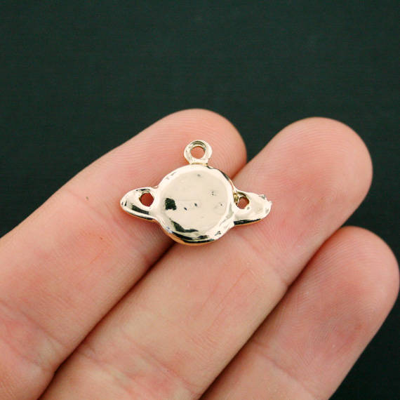 4 Planet Gold Tone Enamel Charms - E482