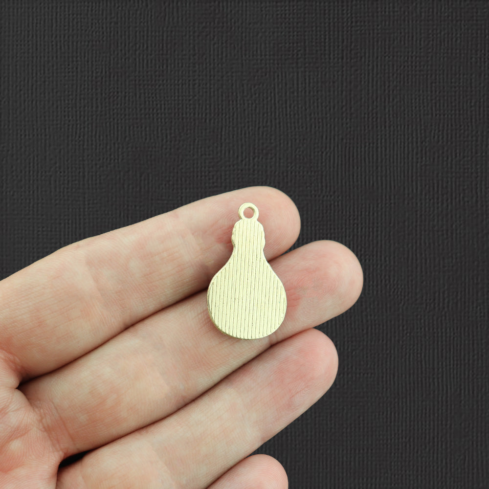 4 Purple Swirl Lightbulb Gold Tone Enamel Charms - E1024