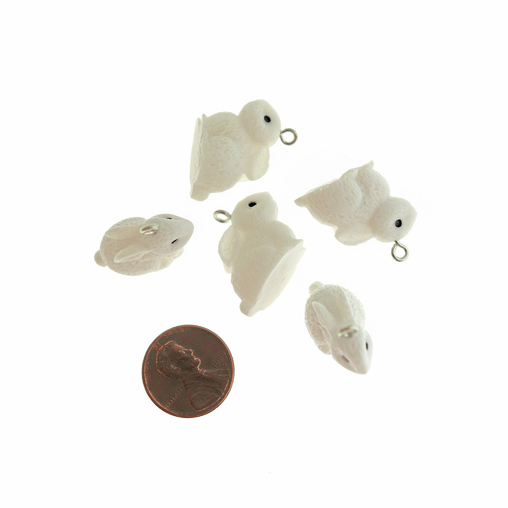 4 Rabbit Resin Charms 3D - K170