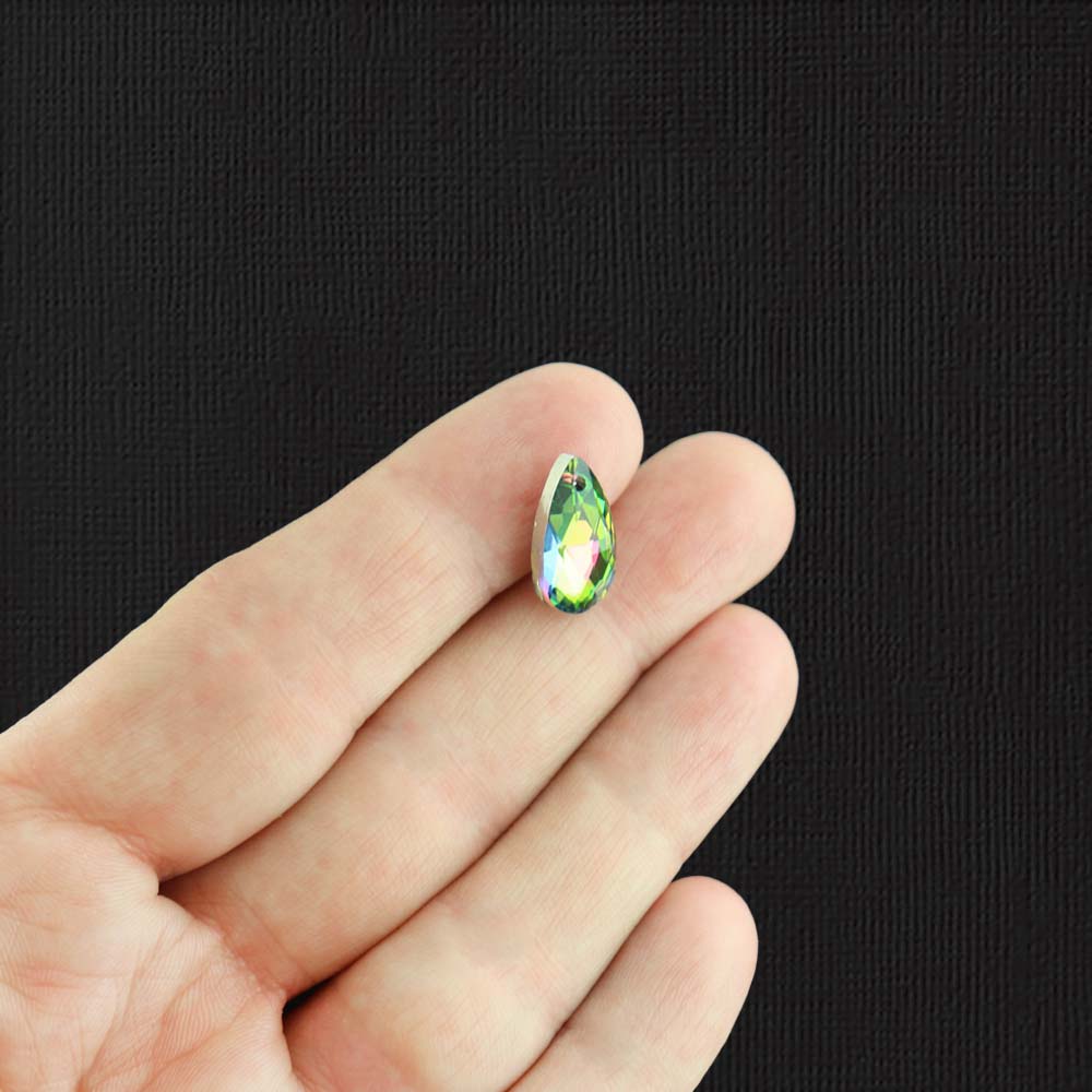 4 Rainbow Glass Pendant Charms - Z224