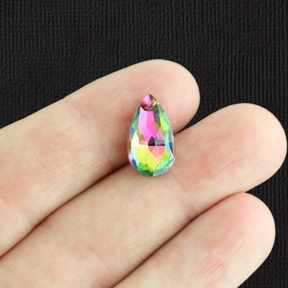 4 breloques pendentif en verre arc-en-ciel - Z224