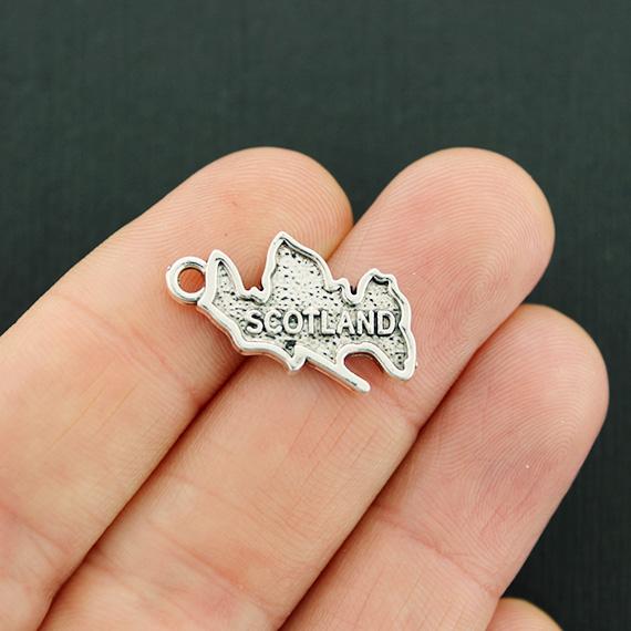 4 Scotland Antique Silver Tone Charms 2 Sided - SC2382