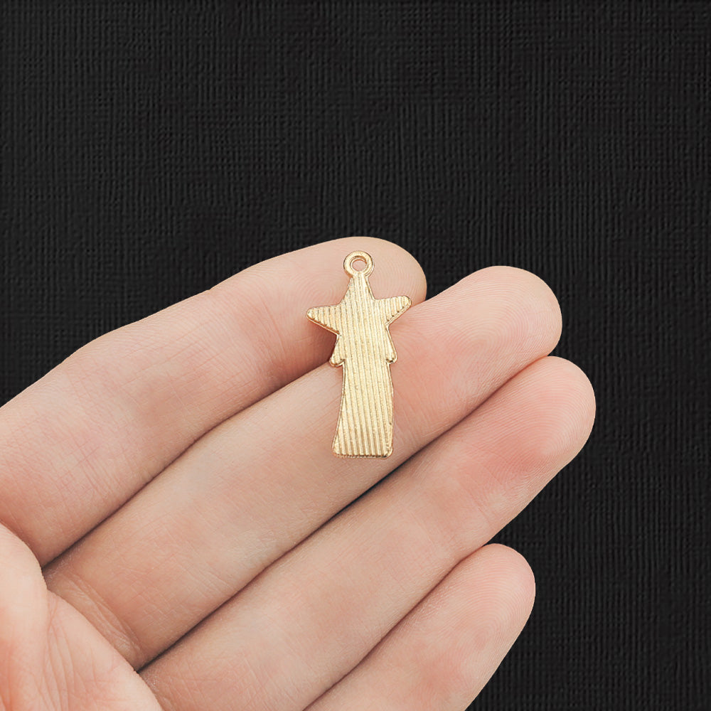 4 Shooting Star Gold Tone Enamel Charms - E859