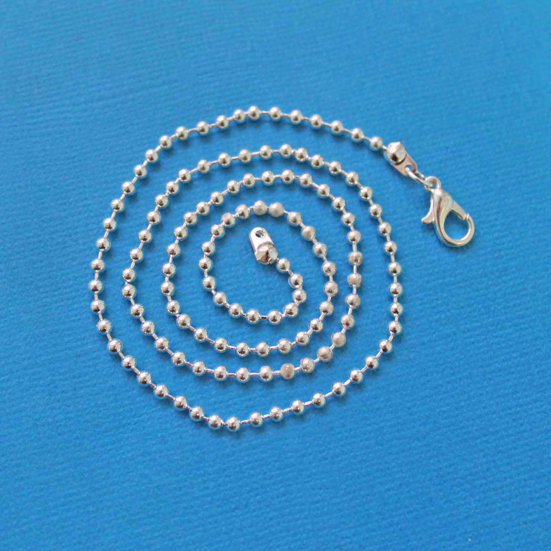 4 Silver Tone Ball Chain Necklaces - 2.3mm - Choose Your Length!