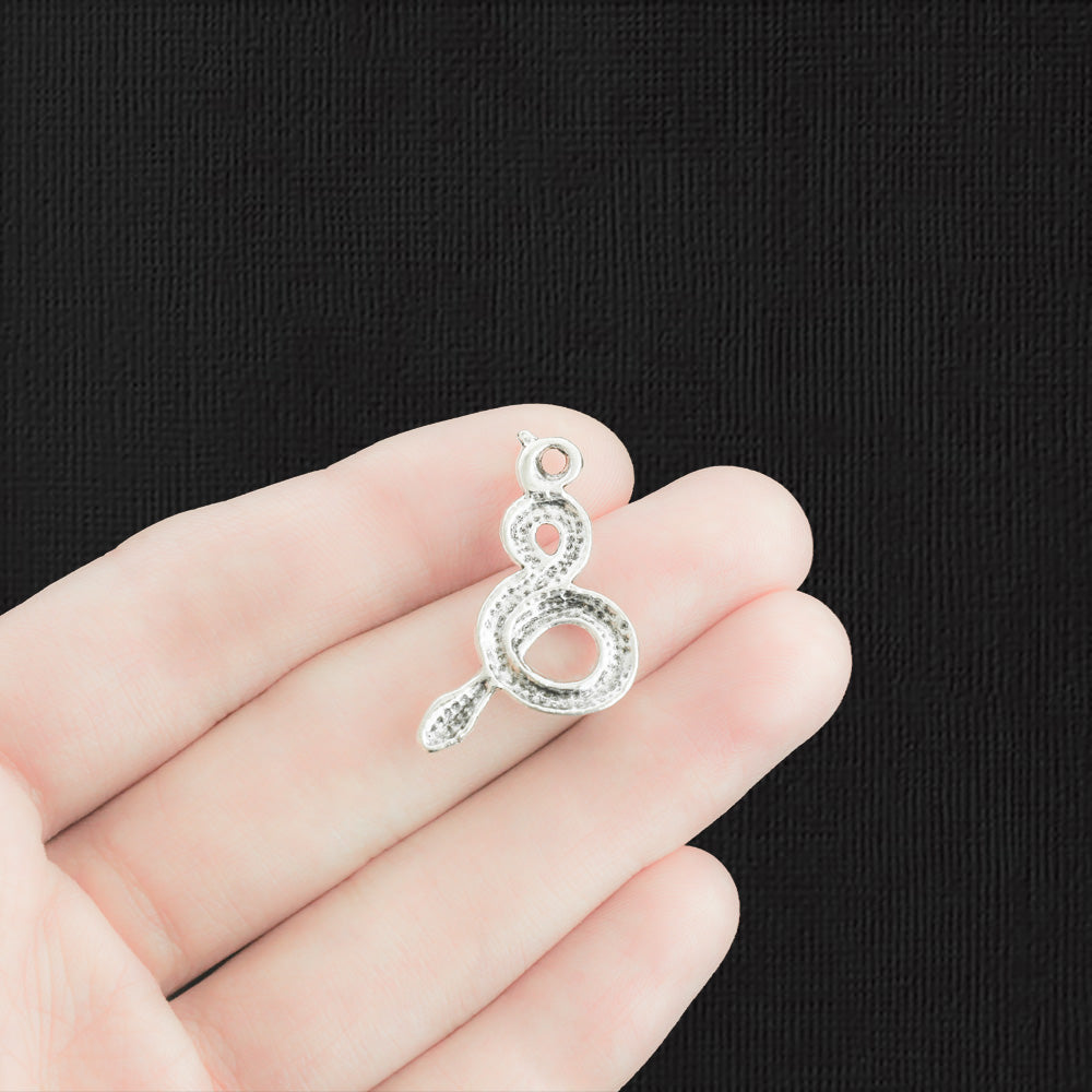 4 breloques argentées antiques serpent - SC3459