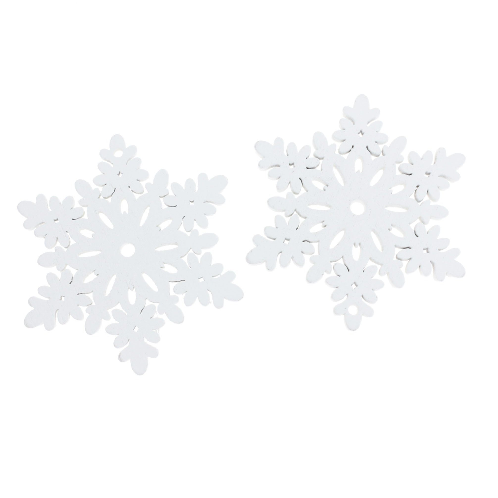 4 breloques flocon de neige en bois naturel - WP041