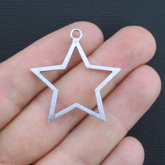 4 Star Antique Silver Tone Charms - SC3023