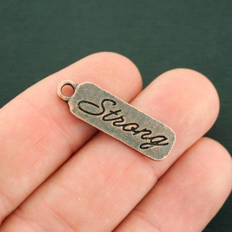 4 Strong Antique Copper Tone Charms - BC1622
