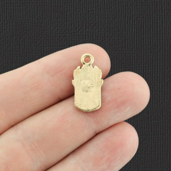 4 Succulent Plant Gold Tone Enamel Charms - E624