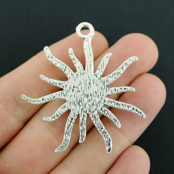 4 Sun Antique Silver Tone Charms - SC7181