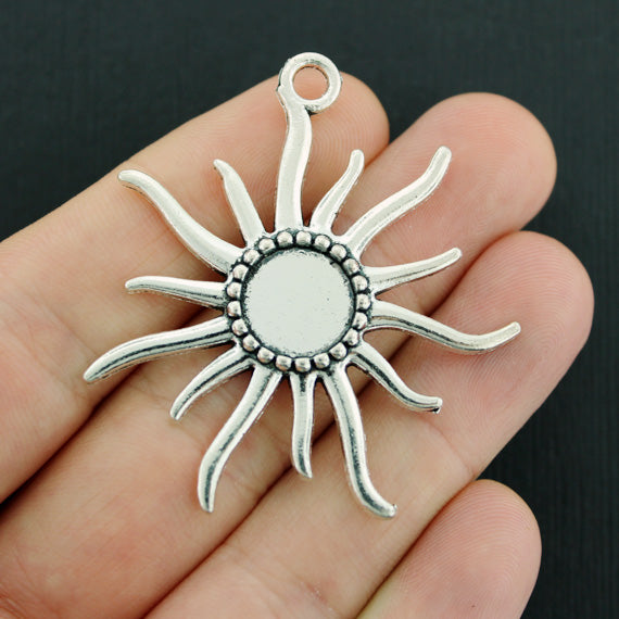 4 Sun Antique Silver Tone Charms - SC7181