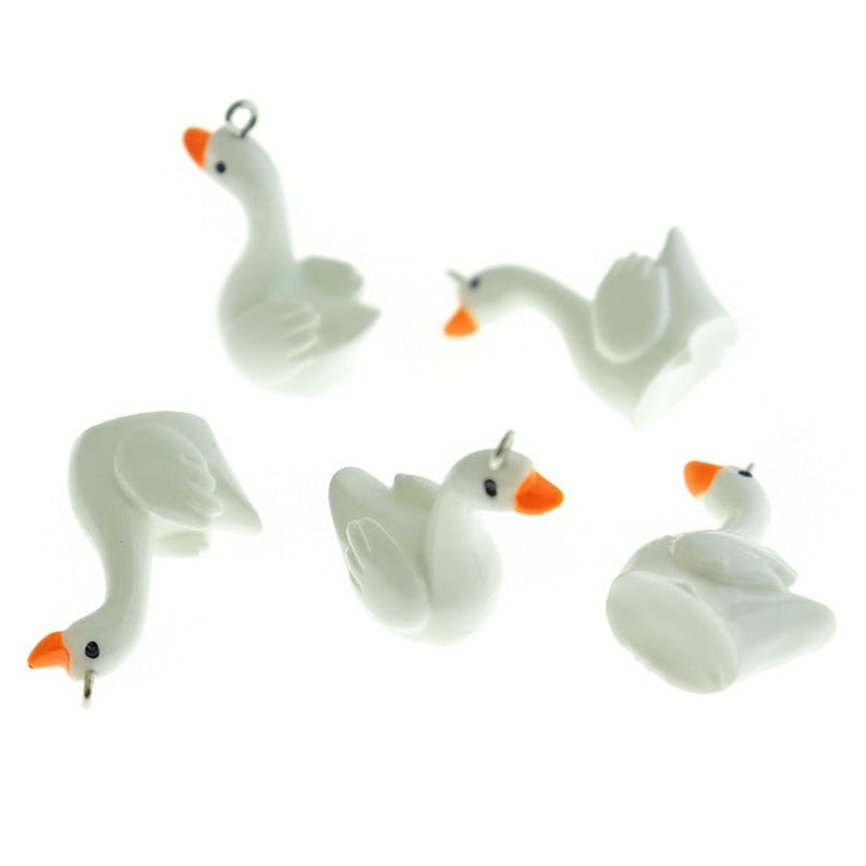 4 breloques en résine de cygne modèle 3D - K602