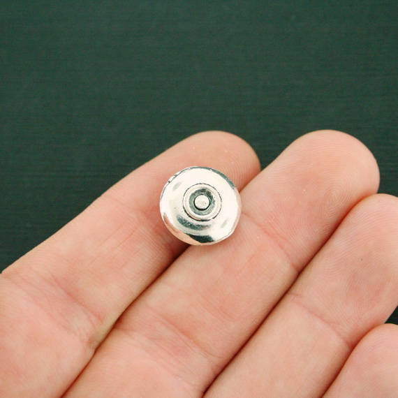 4 tasses à thé et soucoupe breloques ton argent antique 3D - SC6219