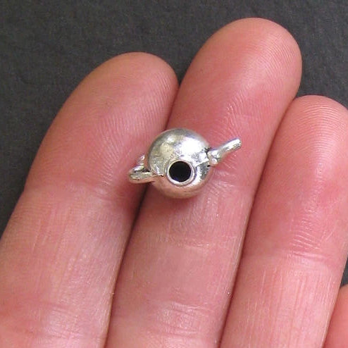 4 breloques ton argent antique théière 3D - SC406