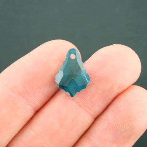 4 Teardrop Glass Charms 2 Sided - Z476