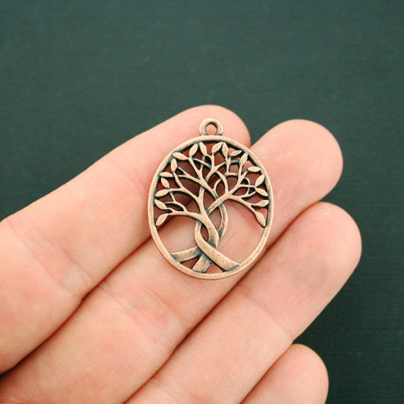 4 breloques de ton cuivre antique arbre de vie - BC1704