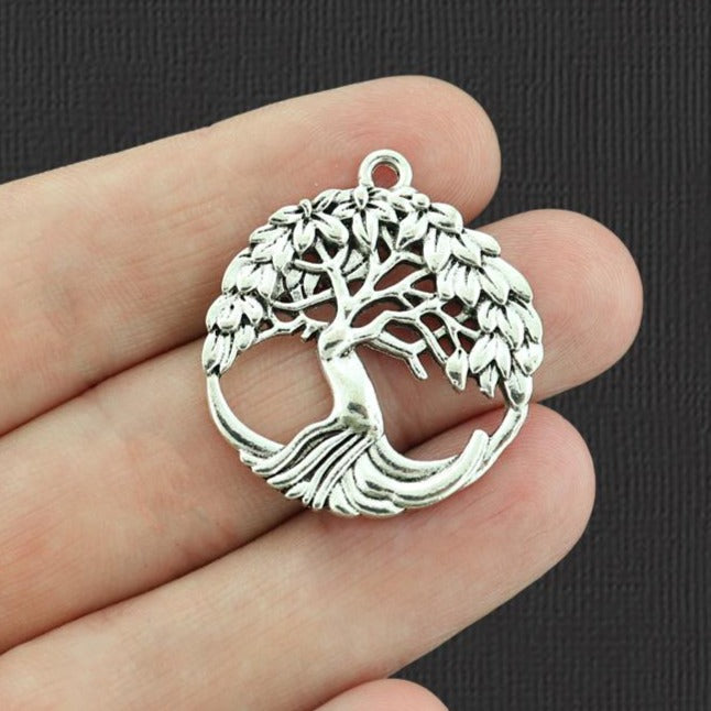 4 breloques de ton argent antique arbre de vie - SC4829