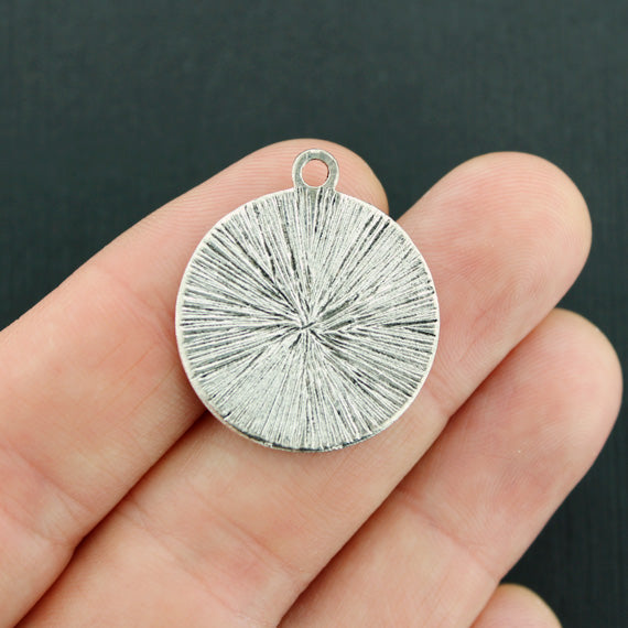 4 Triple Spiral Antique Silver Tone Charms 2 Sided - SC5471