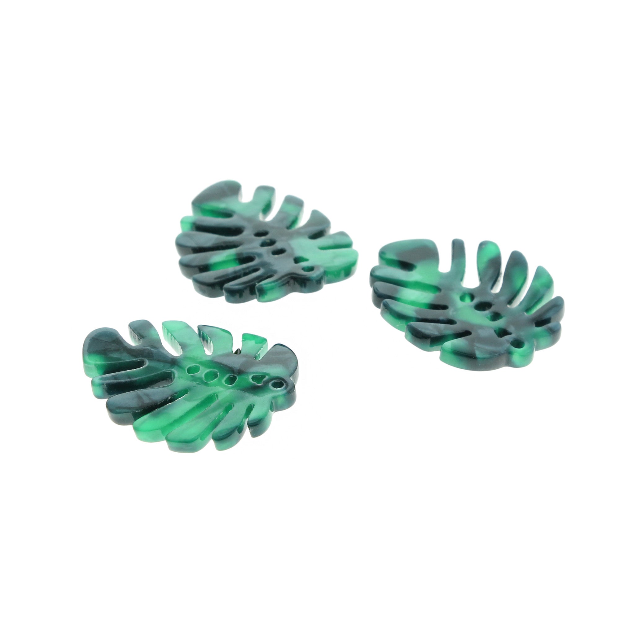 4 breloques en résine de feuilles tropicales - K300