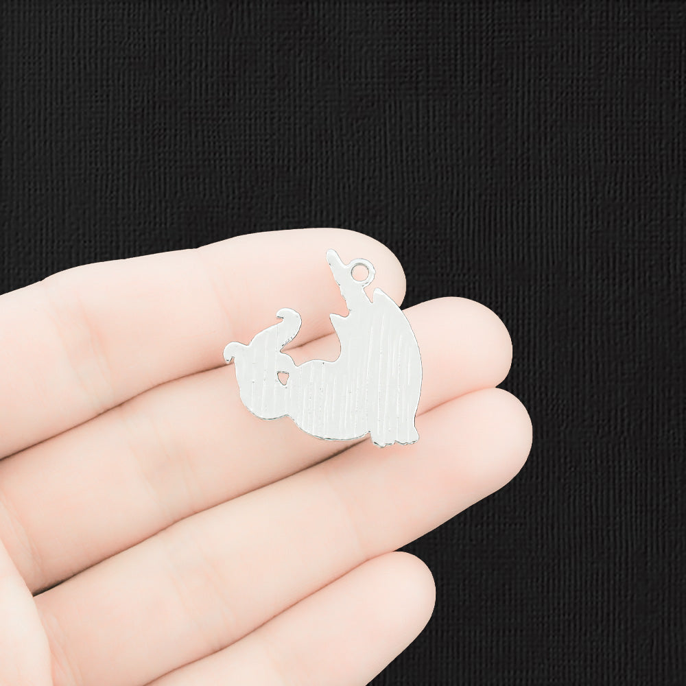 4 Unicorn Cat Silver Tone Enamel Charms - E1541