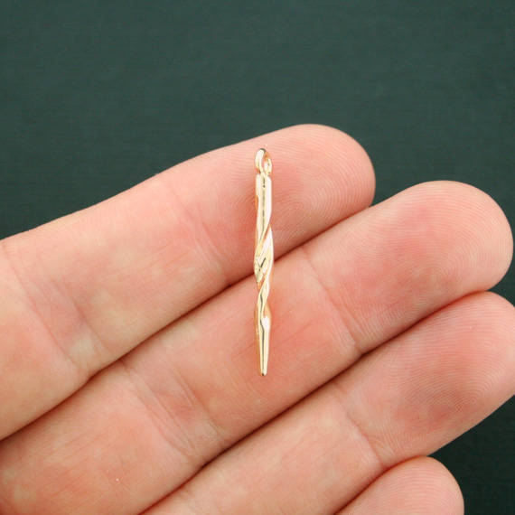 4 Unicorn Horn Gold Tone Charms 3D - GC1258