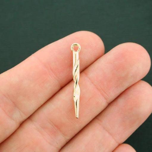 4 Unicorn Horn Gold Tone Charms 3D - GC1258