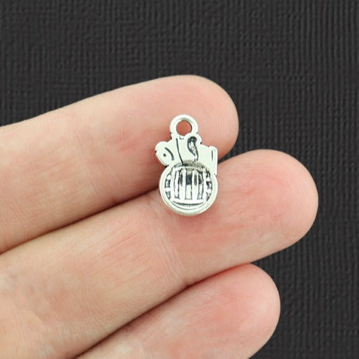 4 Volleyball Antique Silver Tone Charms - SC1798