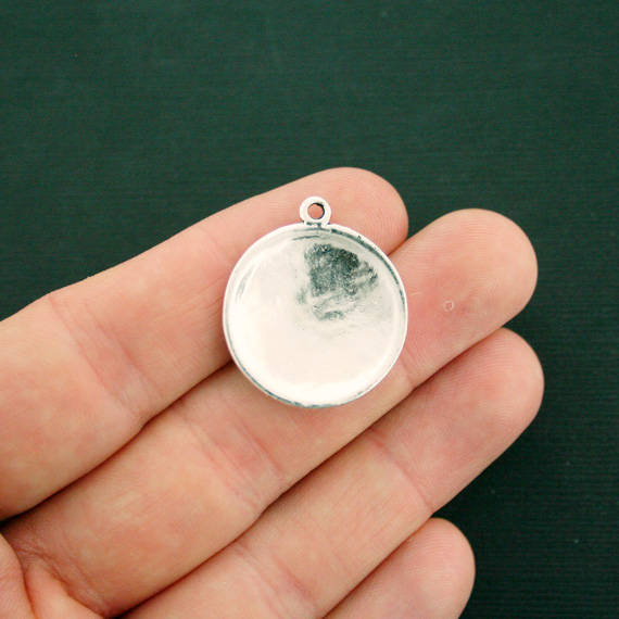 4 Wave Antique Silver Tone Charms - SC7252