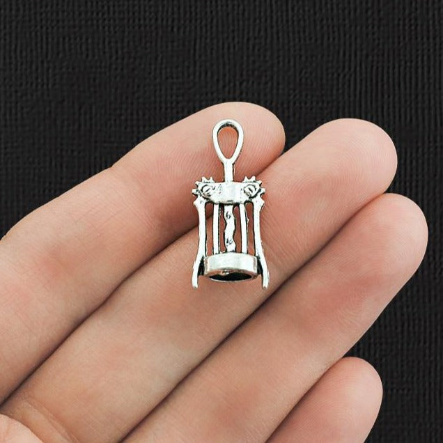 4 Wine Opener Antique Silver Tone Charms 3D - SC580