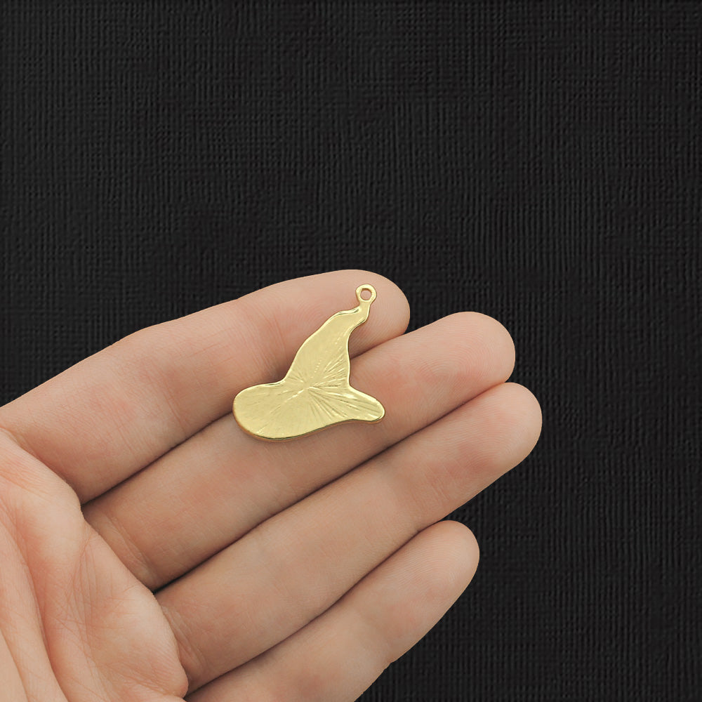 4 Wizard In Training Hat Gold Tone Email Charms - E1107