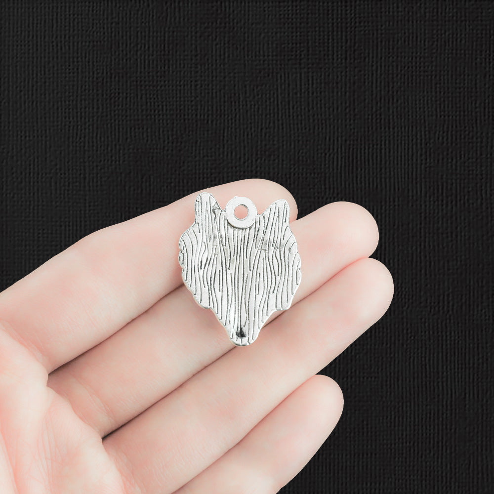 4 Wolf Antique Silver Tone Charms - SC1736