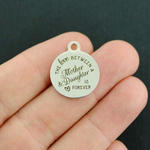 Mother Daughter Stainless Steel Charms - The love between is forever - BFS001-4046
