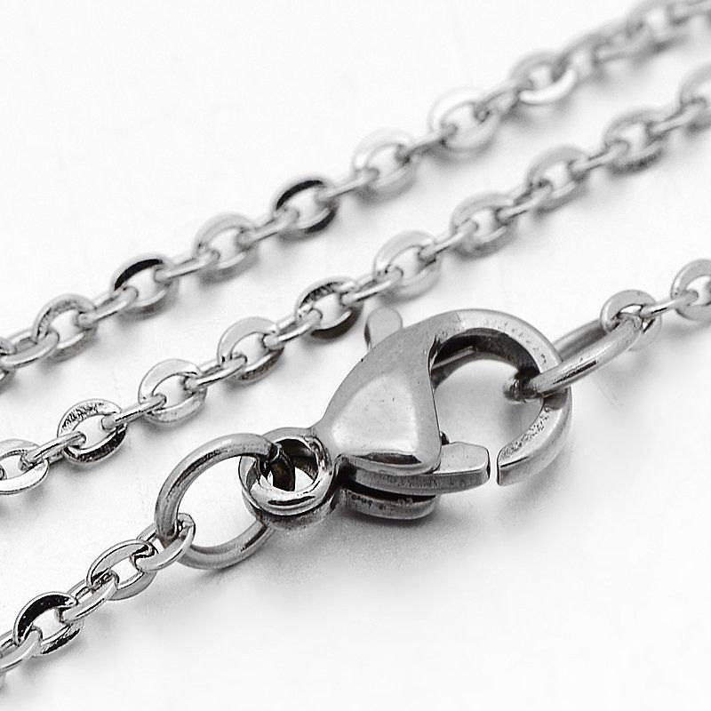 Stainless Steel Cable Chain Necklace 18" - 1.5mm - 10 Necklaces - N120