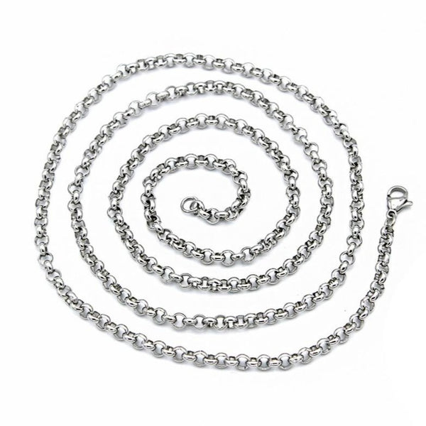Stainless Steel Rolo Chain Necklace 30" - 3mm - 1 Necklace - N757