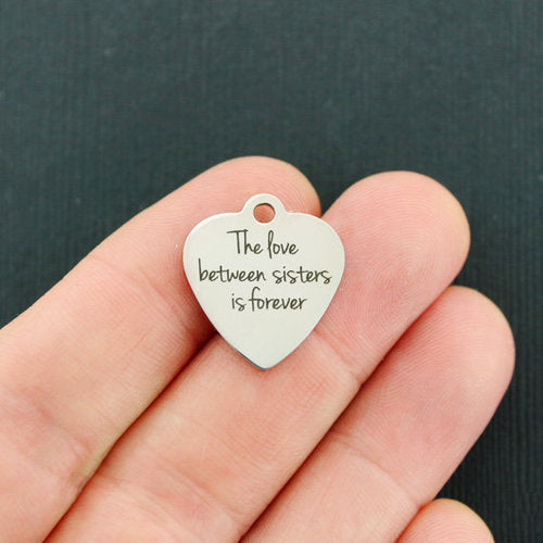 Sisters Stainless Steel Charms - The love between is forever - BFS011-4502