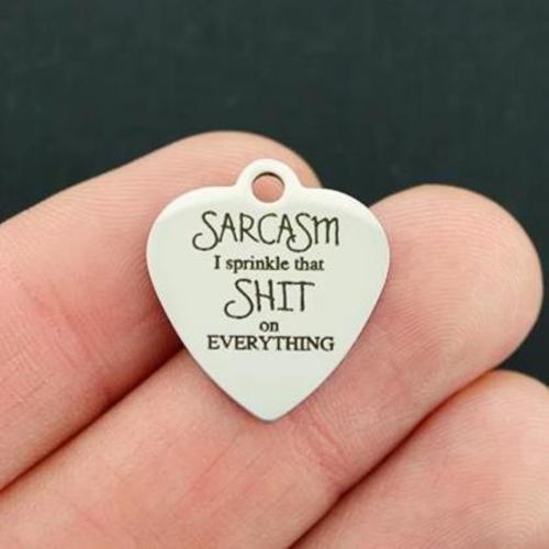Sarcasm Stainless Steel Charms - I sprinkle that shit on everything - BFS011-4791
