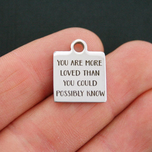 Love Stainless Steel Charms - You are more loved than you could possibly know - BFS013-0481