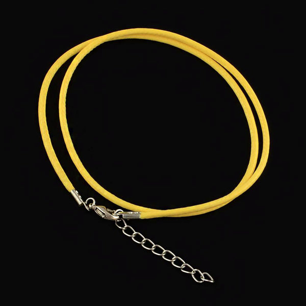 Yellow Wax Cord Necklaces 18.7" - 2mm - 5 Necklaces - N234