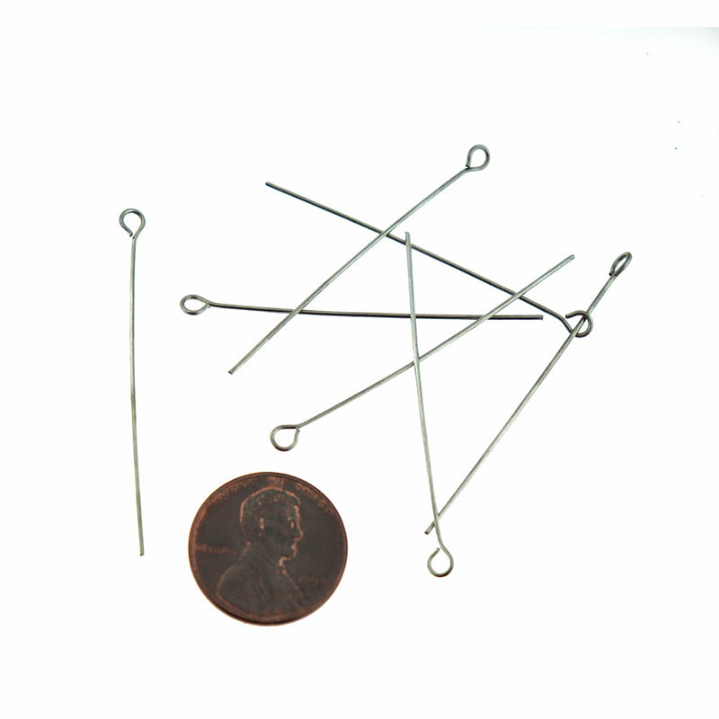 Stainless Steel Eye Pins - 45mm - 100 Pieces - PIN086