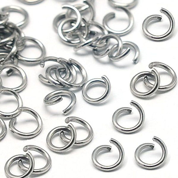 Stainless Steel Jump Rings 6mm x 1mm - Open 18 Gauge - 500 Rings - SS003