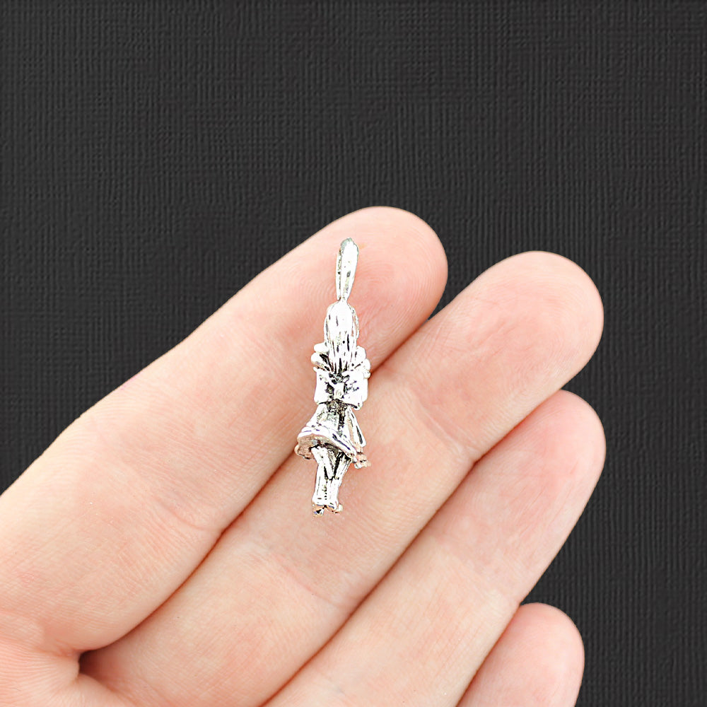 5 breloques argentées antiques Alice au pays des merveilles 3D - SC2807
