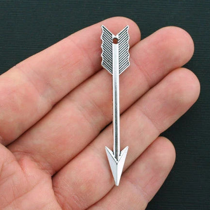 5 Arrow Antique Silver Tone Charms 2 Sided - SC877